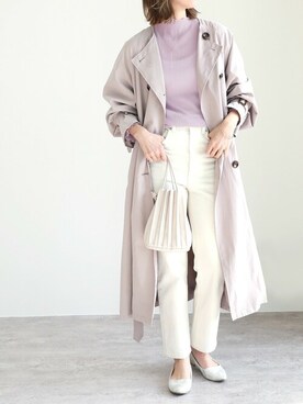 「reca（レカ）のアイテム（トレンチコート）」を使った、recastaffさん（レディース・165cm）の冬コーディネート