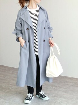 「reca（レカ）のアイテム（トレンチコート）」を使った、recastaffさん（レディース・156cm）の春コーディネート