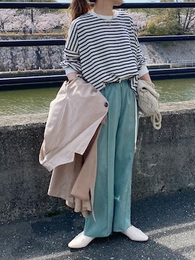 「reca（レカ）のアイテム（トレンチコート）」を使った、recastaffさん（レディース・158cm）の春コーディネート