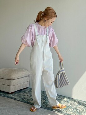「reca（レカ）のアイテム（オールインワン・サロペット）」を使った、recastaffさん（レディース・158cm）の春コーディネート