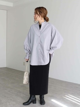 「reca（レカ）のボリューム袖タックブラウス（シャツ/ブラウス）」を使った、recastaffさん（レディース・158cm）の秋コーディネート