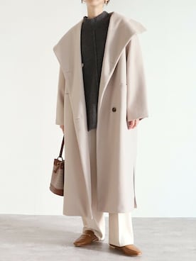 「ロング丈」｜「アイテム（その他アウター）」を使った、recastaffさん（レディース・165cm）の冬コーディネート