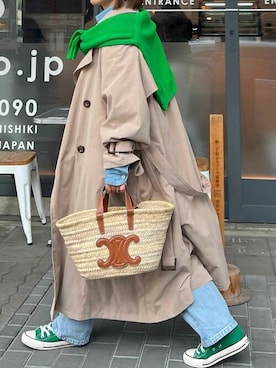 「reca（レカ）のアイテム（トレンチコート）」を使った、recastaffさん（レディース・153cm）の冬コーディネート