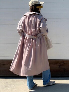 「reca（レカ）のアイテム（トレンチコート）」を使った、recastaffさん（レディース・160cm）の春コーディネート