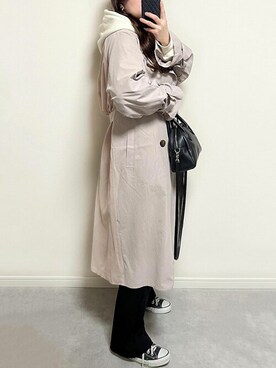 「reca（レカ）のアイテム（トレンチコート）」を使った、recastaffさん（レディース・165cm）の春コーディネート
