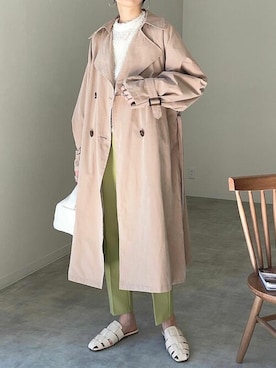 「reca（レカ）のアイテム（トレンチコート）」を使った、recastaffさん（レディース・166cm）の春コーディネート