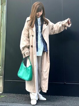 「reca（レカ）のアイテム（トレンチコート）」を使った、recastaffさん（レディース・149cm）の春コーディネート
