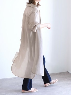 「reca（レカ）のアイテム（シャツワンピース）」を使った、recastaffさん（レディース・165cm）の春コーディネート