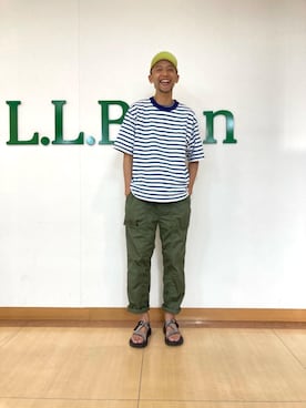 「BeanOutsider」｜「アイテム（キャップ）」を使った、hinoshirouさん（メンズ・186cm）の夏コーディネート