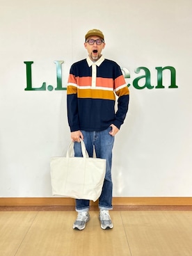 「L.L.Bean（エルエルビーン）のアイテム（キャップ）」を使った、hinoshirouさん（メンズ・186cm）の春コーディネート