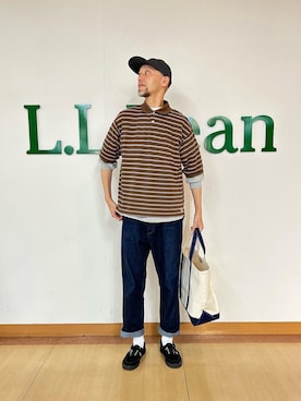 「L.L.Bean（エルエルビーン）のアイテム（キャップ）」を使った、hinoshirouさん（メンズ・186cm）の春コーディネート