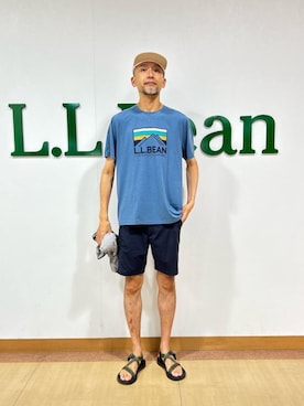 「L.L.Bean（エルエルビーン）のアイテム（帽子）」を使った、hinoshirouさん（メンズ・186cm）の夏コーディネート