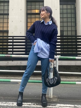 「Levi's（リーバイス）のアイテム（ニット/セーター）」を使った、リーバイス STAFF WOMENさん（レディース・164cm）の春コーディネート