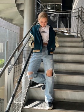 「クラッシュデニム」｜リーバイス STAFF WOMENさん（レディース・167cm）の春コーディネート