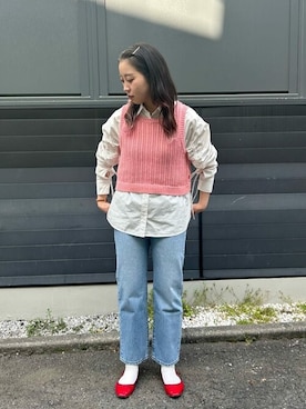 「Levi's（リーバイス）のアイテム（ベスト）」を使った、リーバイス STAFF WOMENさん（レディース・159cm）の春コーディネート