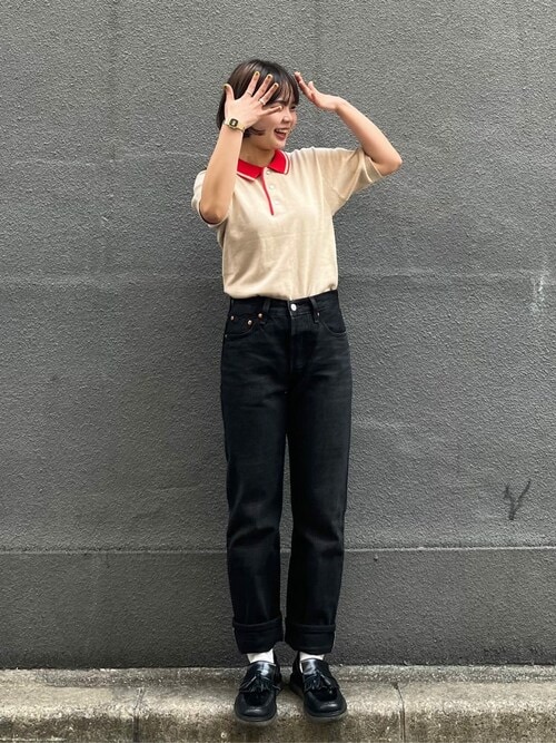 【リーバイスアウトレット】LEVI'S(R) MADE&CRAFTED(R) 半袖ポロニットシャツ ベージュ CREAM RED リーバイスアウトレット】LEVI'S(R) MADE&CRAFTED(R) 半袖ポロ