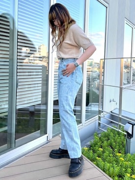 「ハイウエストデニム」｜リーバイス STAFF WOMENさん（レディース・158cm）の夏コーディネート