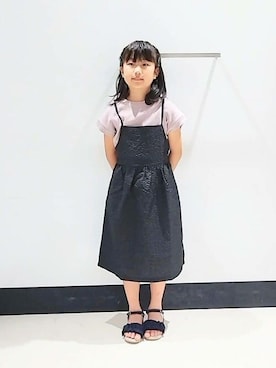 「ワッフルクルーネックＴ」｜avv_kidsstaffさん（キッズ・134cm）の夏コーディネート