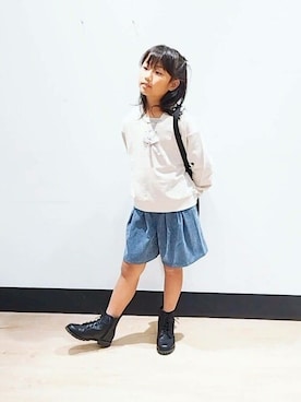 「キュロット」｜「アイテム（スウェット）」を使った、avv_kidsstaffさん（キッズ・134cm）の秋コーディネート