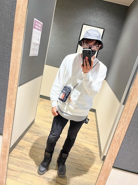 「ARMANI EXCHANGE（アルマーニエクスチェンジ）のアイテム（ハット）」を使った、arenaさん（メンズ・174cm）の秋コーディネート