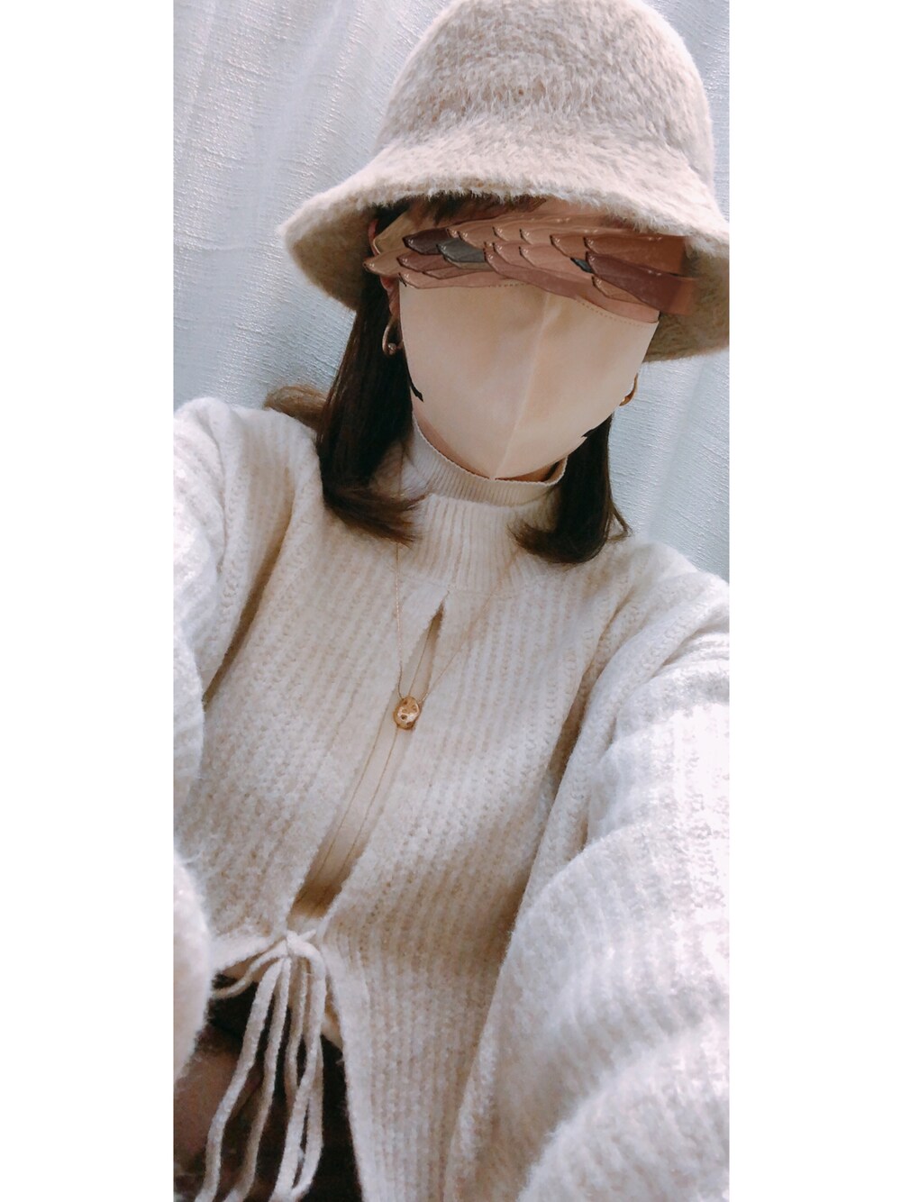 「talbyyumi、しまむら購入品、しまパト、しまむら、Amourire、amourirebyyumi、淡色女子、淡色コーデ、プチプラファッション、プチプラコーデ」｜「tal. by yumi.のアイテム（ハット、ベージュ系）」を使った、さやかさん（レディース・161cm）の冬コーディネートの1枚目の写真