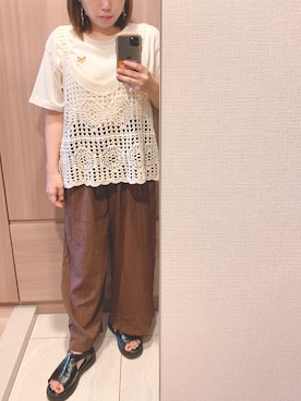 「rps（アールピーエス）のアイテム（ベスト）」を使った、zuiさん（レディース・149cm）の秋コーディネート