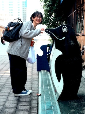 「アイテム（バックパック/リュック）」を使った、ナオさん（レディース・162cm）の秋コーディネート