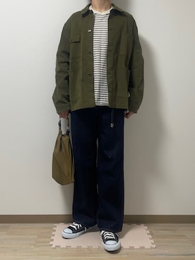 「URBAN RESEARCH（アーバンリサーチ）のアイテム（ミリタリージャケット）」を使った、DDDさん（メンズ・175cm）の秋コーディネート