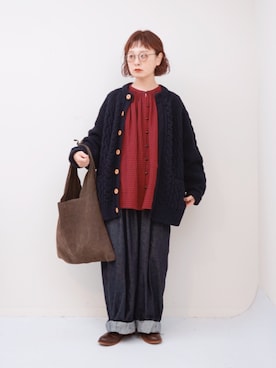 「アイテム（トートバッグ）」を使った、よちさん（レディース・157cm）の冬コーディネート