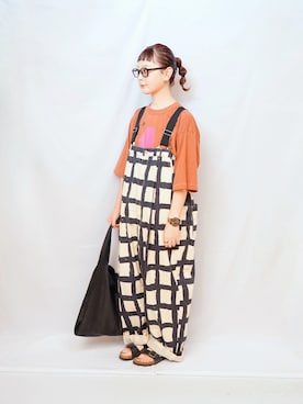 「アイテム（サロペット/オーバーオール）」を使った、よちさん（レディース・158cm）の秋コーディネート