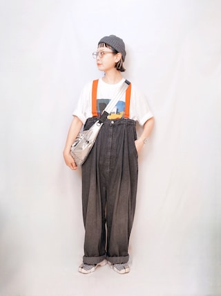 「KiU(キウ)のKiU/キウ 別注 撥水 マルチポケット ソフトパフィーショルダーバッグ【THE CRAFT CREW PRODUCTS】(ショルダーバッグ)」を使った、よちさん(レディース・158cm)の夏コーディネート