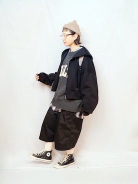 「アイテム（バックパック/リュック）」を使った、よちさん（レディース・158cm）の冬コーディネート