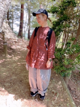 「アクティブ」｜「アイテム（チノパンツ）」を使った、よちさん（レディース・157cm）の春コーディネート