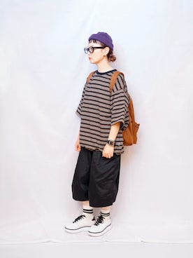「アイテム（イヤリング）」を使った、よちさん（レディース・158cm）の秋コーディネート