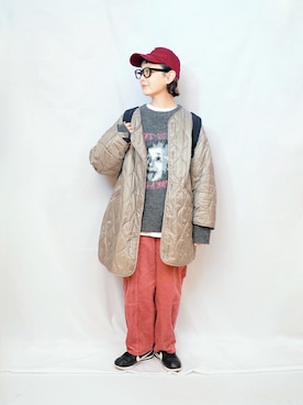 「アイテム（バックパック/リュック）」を使った、よちさん（レディース・158cm）の冬コーディネート