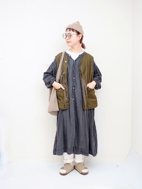 「TONE SELECT GOODS（トーンセレクトグッズ）のアイテム」を使った、よちさん（レディース・157cm）の秋コーディネート