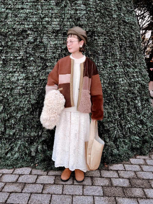 30日まで値下げ！□ローズバッド　パッチワークファージャケット ROSE BUD（ローズバッド）の「パッチワークファージャケット（その他