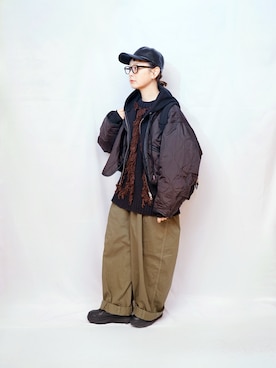 「Firsthand（ファーストハンド）のアイテム」を使った、よちさん（レディース・158cm）の冬コーディネート