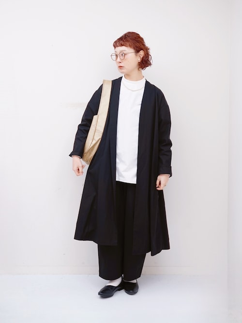 ◼︎美品◼︎yuni / 強撚ギャバ テントラインコート ブラック 1710410767_500.jpg