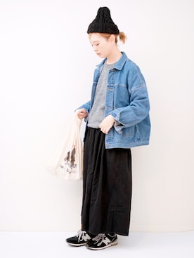 「PUBLUX（パブリュクス）のアイテム（デニムジャケット）」を使った、よちさん（レディース・157cm）の秋コーディネート