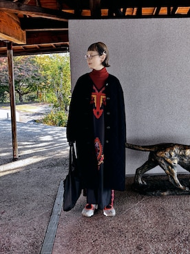 「アイテム（ヘアピン）」を使った、よちさん（レディース・158cm）の冬コーディネート