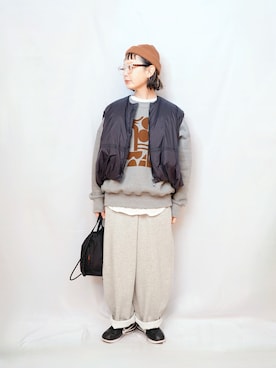 「アイテム（ジャケット/アウター）」を使った、よちさん（レディース・158cm）の冬コーディネート