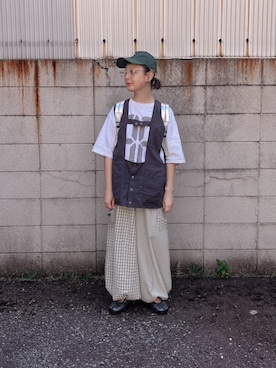「アイテム（バックパック/リュック）」を使った、よちさん（レディース・158cm）の秋コーディネート