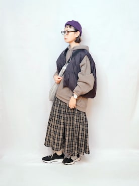 「Zoff（ゾフ）のアイテム」を使った、よちさん（レディース・158cm）の冬コーディネート