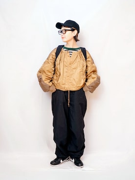 「アイテム（ブルゾン）」を使った、よちさん（レディース・158cm）の春コーディネート