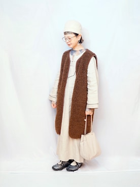 「アイテム（ワンピース）」を使った、よちさん（レディース・158cm）の秋コーディネート