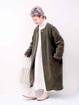 「Steven Alan（スティーブンアラン）のアイテム（その他シューズ）」を使った、よちさん（レディース・157cm）の冬コーディネート