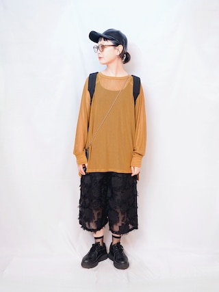 「ROSE BUD（ローズバッド）のメッシュプルオーバー（Tシャツ/カットソー）」を使った、よちさん（レディース・158cm）の夏コーディネート