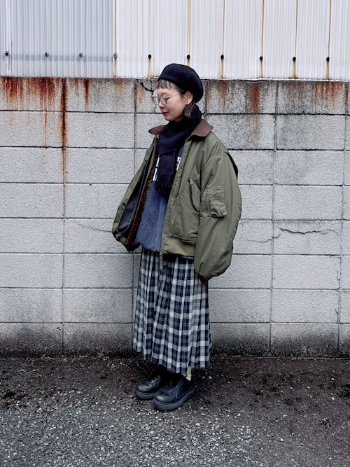 「Onitsuka Tiger(オニツカタイガー)のDELECITY / デレシティ(スニーカー)」を使った、よちさん(レディース・158cm)の冬コーディネート