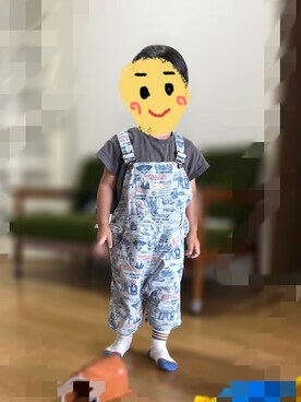 「こども ビームス（コドモビームス）のアイテム（オールインワン・サロペット）」を使った、まちるださん（キッズ・90cm）の夏コーディネート